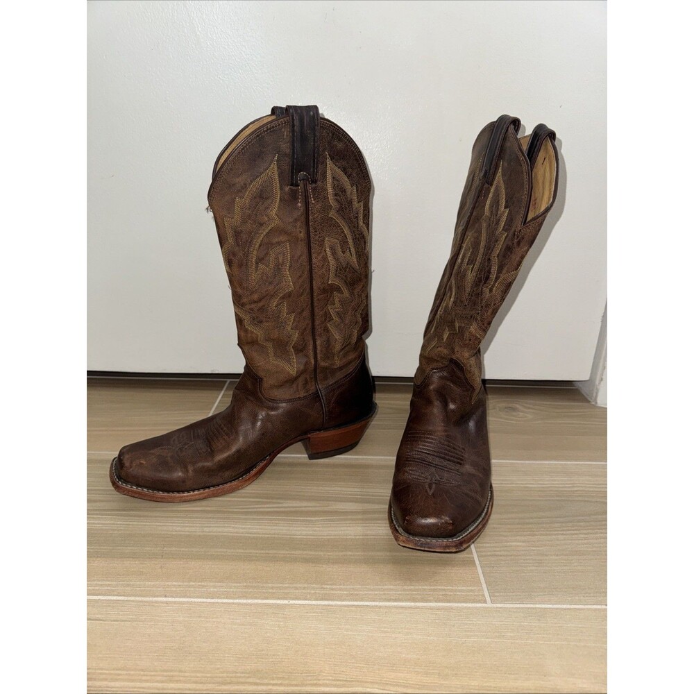 Justin cowboy boots mens 9 D Western Distressed Vintage Goat Leather